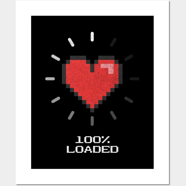 My heart is 100% loaded for you Gamer Couple Wall Art by opippi